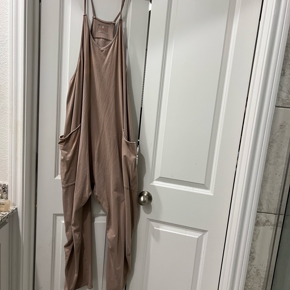 FP Movement by Free People Taupe Wide-Leg Jumpsuit